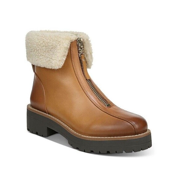 Sam Edelman Shoes - Sam Edelman Womens 5 M Brown Leather Lined Zip Up Ankle Boots Display XP2